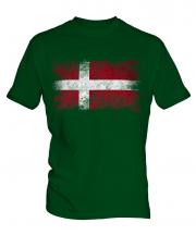 Denmark Distressed Flag Mens T-Shirt