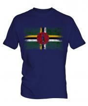 Dominica Distressed Flag Mens T-Shirt