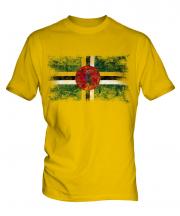 Dominica Distressed Flag Mens T-Shirt