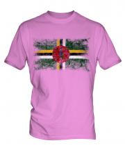 Dominica Distressed Flag Mens T-Shirt