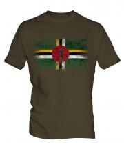 Dominica Distressed Flag Mens T-Shirt