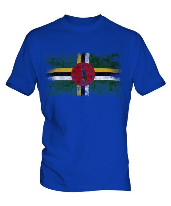 Dominica Distressed Flag Mens T-Shirt