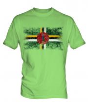 Dominica Distressed Flag Mens T-Shirt