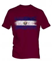 El Salvador Distressed Flag Mens T-Shirt