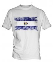 El Salvador Distressed Flag Mens T-Shirt