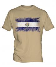 El Salvador Distressed Flag Mens T-Shirt