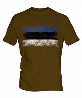 Estonia Distressed Flag Mens T-Shirt