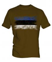 Estonia Distressed Flag Mens T-Shirt