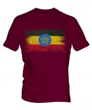 Ethiopa Distressed Flag Mens T-Shirt