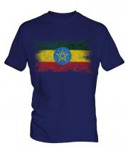 Ethiopa Distressed Flag Mens T-Shirt