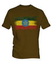 Ethiopa Distressed Flag Mens T-Shirt