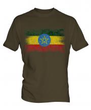 Ethiopa Distressed Flag Mens T-Shirt