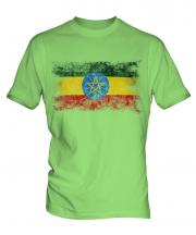 Ethiopa Distressed Flag Mens T-Shirt