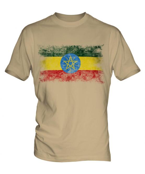 Ethiopa Distressed Flag Mens T-Shirt