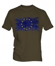 European Union Distressed Flag Mens T-Shirt