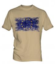 European Union Distressed Flag Mens T-Shirt