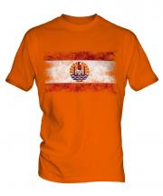 French Polynesia Distressed Flag Mens T-Shirt
