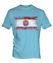 French Polynesia Distressed Flag Mens T-Shirt