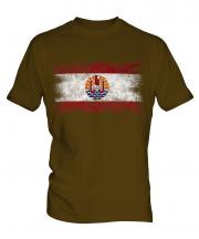 French Polynesia Distressed Flag Mens T-Shirt