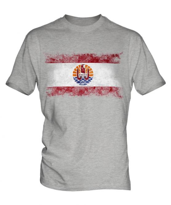 French Polynesia Distressed Flag Mens T-Shirt
