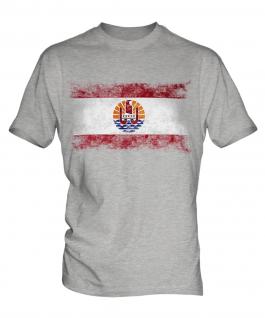 French Polynesia Distressed Flag Mens T-Shirt