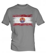 French Polynesia Distressed Flag Mens T-Shirt
