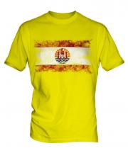 French Polynesia Distressed Flag Mens T-Shirt