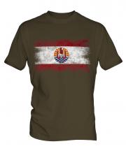 French Polynesia Distressed Flag Mens T-Shirt