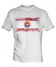 French Polynesia Distressed Flag Mens T-Shirt
