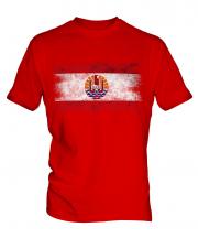 French Polynesia Distressed Flag Mens T-Shirt