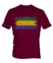 Gabon Distressed Flag Mens T-Shirt
