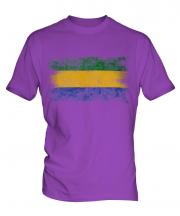 Gabon Distressed Flag Mens T-Shirt