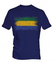 Gabon Distressed Flag Mens T-Shirt