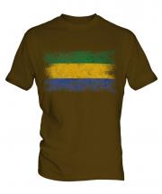 Gabon Distressed Flag Mens T-Shirt