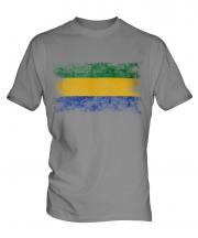 Gabon Distressed Flag Mens T-Shirt