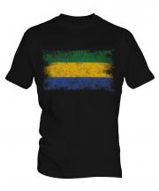 Gabon Distressed Flag Mens T-Shirt