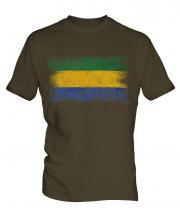 Gabon Distressed Flag Mens T-Shirt