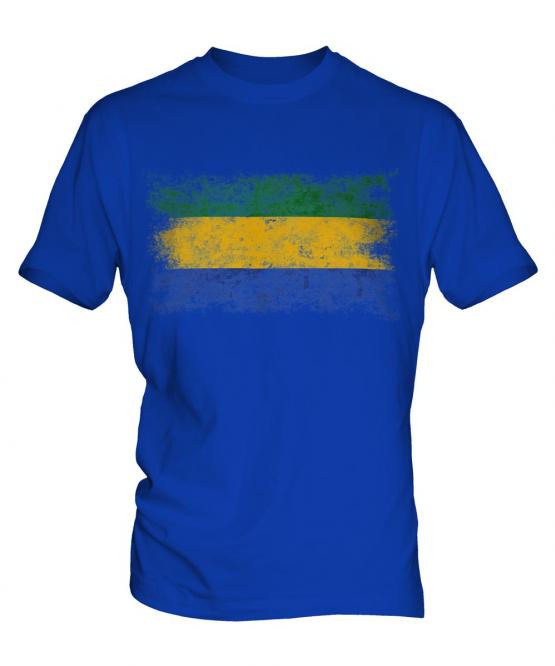 Gabon Distressed Flag Mens T-Shirt