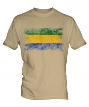 Gabon Distressed Flag Mens T-Shirt
