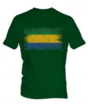 Gabon Distressed Flag Mens T-Shirt