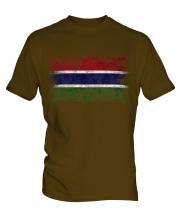 Gambia Distressed Flag Mens T-Shirt