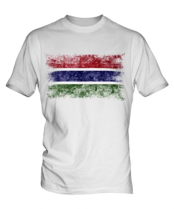 Gambia Distressed Flag Mens T-Shirt