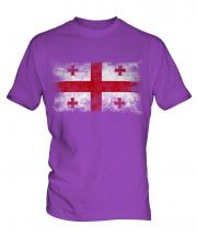 Georgia Distressed Flag Mens T-Shirt