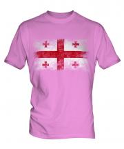 Georgia Distressed Flag Mens T-Shirt