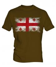 Georgia Distressed Flag Mens T-Shirt