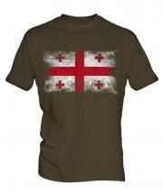 Georgia Distressed Flag Mens T-Shirt