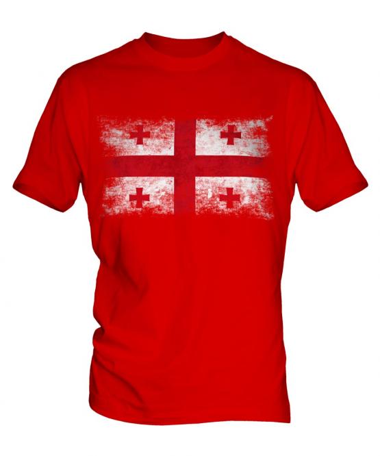 Georgia Distressed Flag Mens T-Shirt