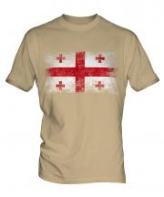 Georgia Distressed Flag Mens T-Shirt