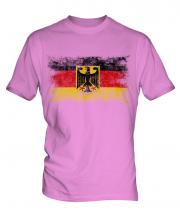 Germany State Distressed Flag Mens T-Shirt