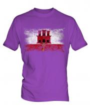 Gibraltar Distressed Flag Mens T-Shirt